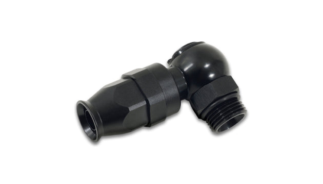 Vibrant -8AN to -8ORB straight adapter fitting for PTFE hose, made of durable metal with polished finish.