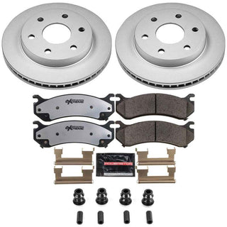 PowerStop Z36 coated brake kit for front of 2002-2006 Cadillac Escalade, designed for truck and tow performance braking.