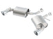 Borla axle back exhaust system for 2016 Chevy Camaro 2.0L Turbo, rear section with polished tips and dual exhaust pipes.