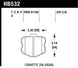 Hawk Performance rear ceramic street brake pads for Chevy Corvette 2006-2010, OEM pad design, high-performance brake components.