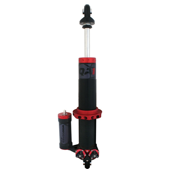 QA1 MOD Series coil-over shock absorber with piggyback, left hand mount, bearing mount, 14.875 to 23.625 inches length