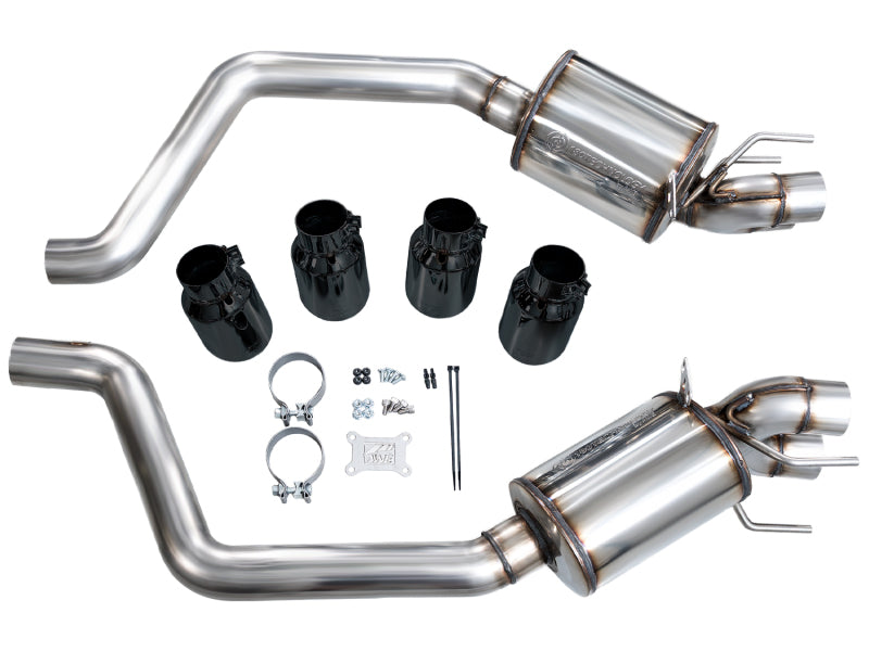 AWE Tuning C6 Chevrolet Corvette Z06/ZR1 touring edition axle-back exhaust with diamond black tips installed on a car.