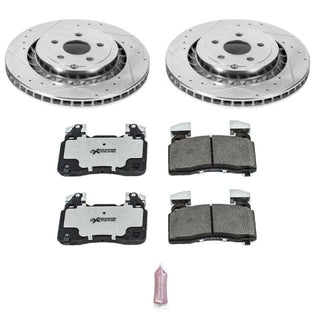 PowerStop Chevrolet SS front Z26 Street Warrior brake kit with performance brake rotors and pads for improved stopping power.