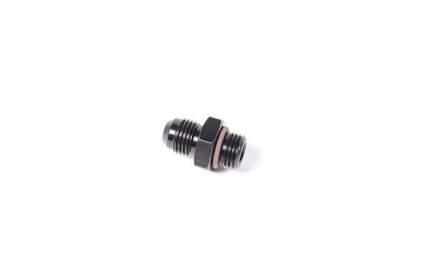 Radium Engineering 6AN ORB to 6AN male fitting showing metal fitting with threaded end and ORB sealing surface.