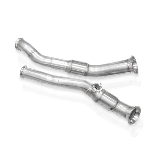 Stainless Works 2025+ RAM 1500 3.0L high-flow downpipe with factory connection and 3-inch cats, automotive exhaust component.