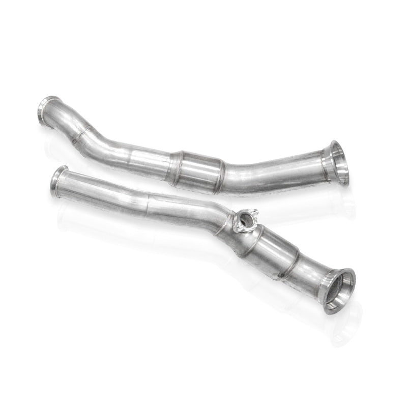 Stainless Works 2025+ RAM 1500 3.0L high-flow downpipe with factory connection and 3-inch cats, automotive exhaust component.