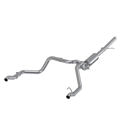 MBRP catback exhaust system for 2019 Chevrolet Silverado 1500 with 4.3L/5.3L engine, dual rear exit, T304 stainless steel.