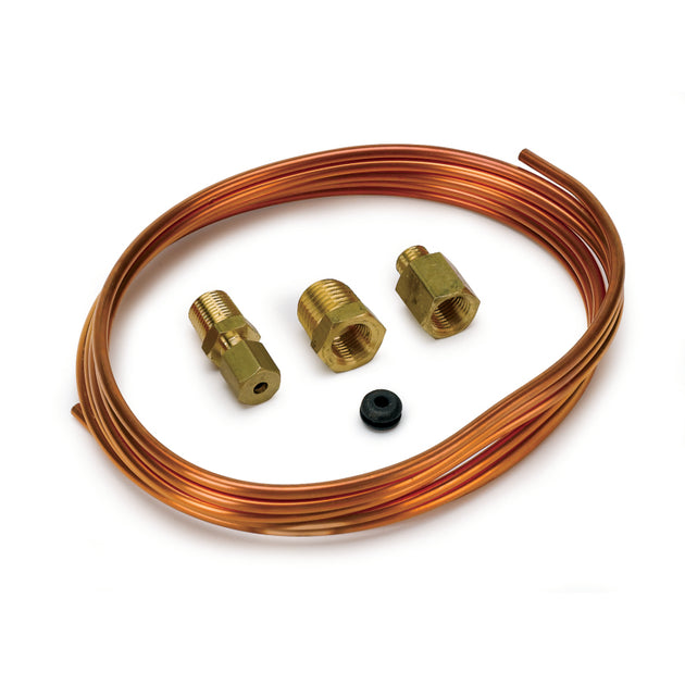 AutoMeter 6-foot copper tubing with 1/8 inch diameter for gauge installation, shown coiled and ready for use.