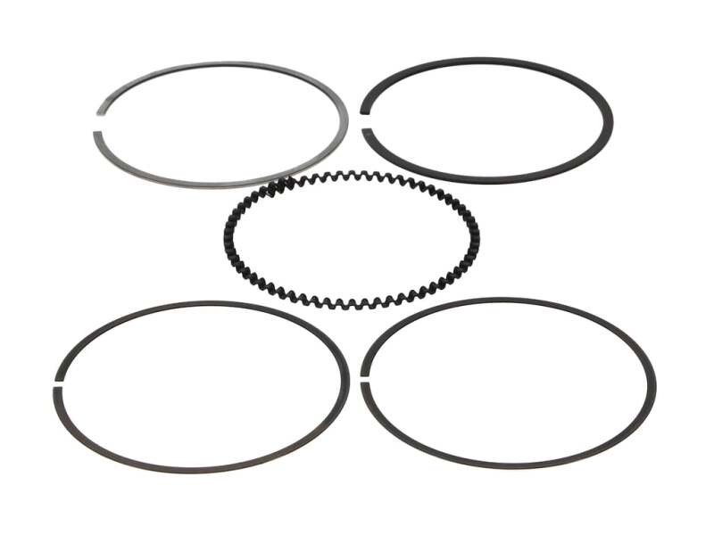 Wiseco piston ring set with 84.25mm diameter, includes top, second, and oil rings for engine performance.