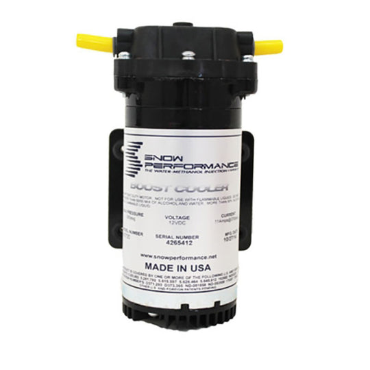 Snow Performance Water Pump Extreme Environment 300psi injection pump showing metal body and inlet/outlet ports for high-pressure application.
