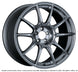 SSR GTX01 18x9.5 dark silver cast wheel with 5x114.3 bolt pattern and 40mm offset, shown from a front angle.