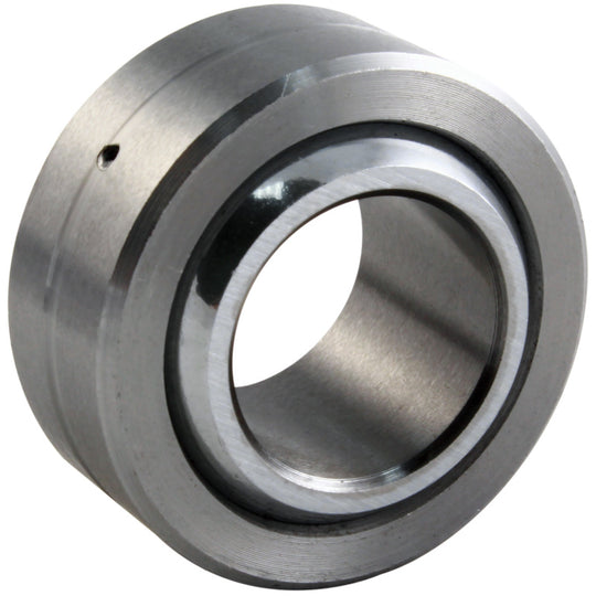QA1 COM Series bearing with 3/8 inch bore, heat-treated chrome-plated chromoly steel for durability and high performance.