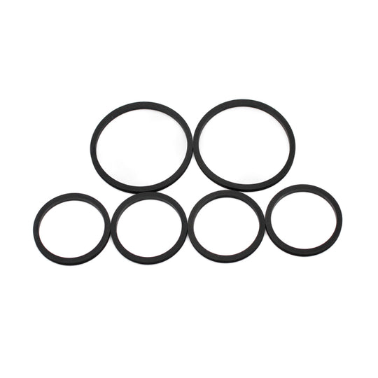Wilwood brake caliper rebuild kit with six square seals in 1.62, 1.12, and 1.12 sizes, featuring O-rings for brake calipers.