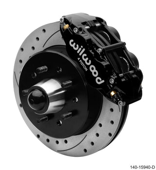 Wilwood Narrow Superlite 6R front brake hat kit for 12.19-inch big brake setup on 63-87 C10 trucks, black finish, includes brake components