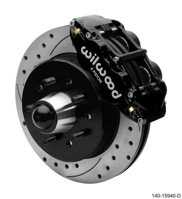 Wilwood Narrow Superlite 6R front brake hat kit for 12.19-inch big brake setup on 63-87 C10 trucks, black finish, includes brake components