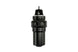 Turbosmart -10AN canister style fuel filter with regulator, black, for fuel system filtration and pressure regulation.