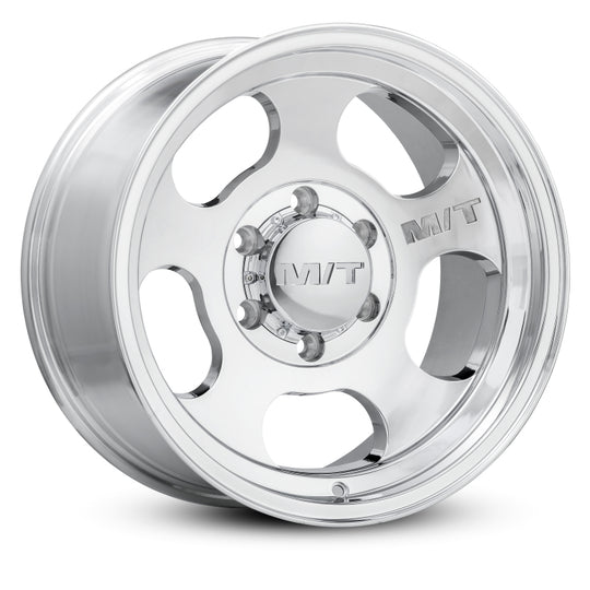 Mickey Thompson Canyon 16x10 cast wheel with 8x6.5 bolt pattern, polished finish, -25 offset, 4.52-inch backspacing, 125.2mm bore
