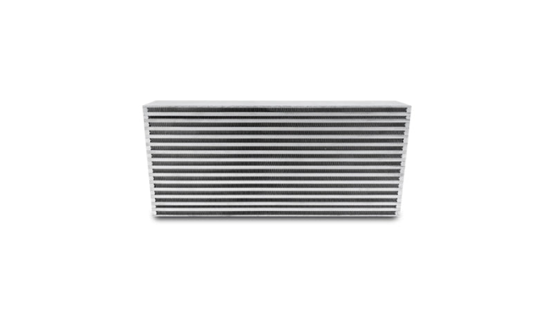 Vibrant intercooler core measuring 22x9.85x4 inches, with vibrant fins and tubing for efficient engine cooling.
