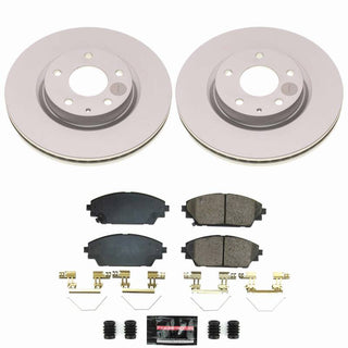 PowerStop Mazda CX-30 front Z23 coated performance brake kit with rotors and pads, designed for enhanced stopping power.