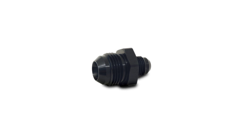 Vibrant aluminum -3AN to -4AN reducer adapter fitting for automotive fluid connections, shown in close-up view.