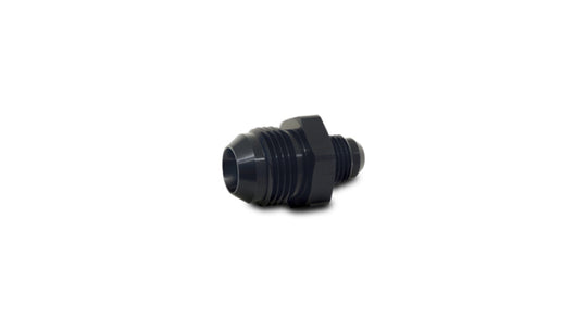 Vibrant -6AN to -3AN reducer adapter fitting for automotive and fluid systems, metal construction with threaded ends.
