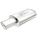 MagnaFlow stainless steel muffler with tip, 14x5x8 inches, 2.25/4 inch inlet and outlet, for automotive exhaust systems.
