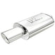 MagnaFlow stainless steel muffler with tip, 14x5x8 inches, 2.25/4 inch inlet and outlet, for automotive exhaust systems.