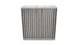 Vibrant vertical flow intercooler core with 12-inch width, 12-inch height, and 3.5-inch thickness, showcasing metal fins and end tanks.