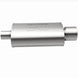 MagnaFlow stainless steel muffler with tip, 14x5x8 inches, designed for automotive exhaust systems with 2.25/4 inch inlet and outlet.