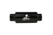 Aeromotive black AN-10 inline fuel filter with 100 micron filtration, designed for automotive fuel systems.