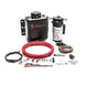 Snow Performance Stage 1 Boost Cooler TD water methanol injection kit with red high-temp tubing and quick fittings for enhanced engine cooling.