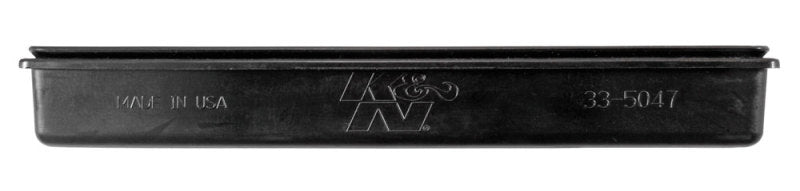 K&N Engineering 2016 Chevy Camaro SS 6.2L drop-in air filter installed in engine bay, showing the black filter with K&N branding