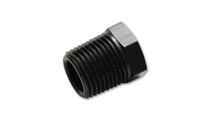 Vibrant 3/8 inch NPT hex head pipe plug fitting, metallic with hex head for easy installation and sealing in plumbing systems.