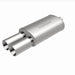 MagnaFlow stainless steel muffler with tip, 14x5x8 inches, featuring dual inlet and outlet, for enhanced exhaust performance.