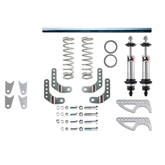 QA1 Pro rear weld-in coil-over system with 12-inch aluminum coil and double adjustable 150 lbs/in spring for vehicle suspension.