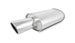 Vibrant StreetPower oval muffler with 4-inch round tip, angle cut rolled edge, 2.5-inch inlet I.D. for enhanced exhaust performance.