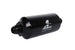 Aeromotive in-line fuel filter with AN -8 male fitting, 10 micron fabric element, bright dip black finish for automotive use