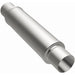 MagnaFlow Mag SS 4x4x14 muffler for trucks, showing a cylindrical stainless steel exhaust component with inlet and outlet openings.