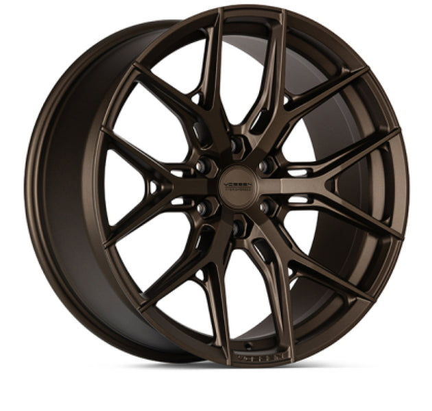 Vossen HF6-4 22-inch forged wheel in Terra Bronze with deep face, 6x135 bolt pattern, ET20 offset, for vehicle customization.