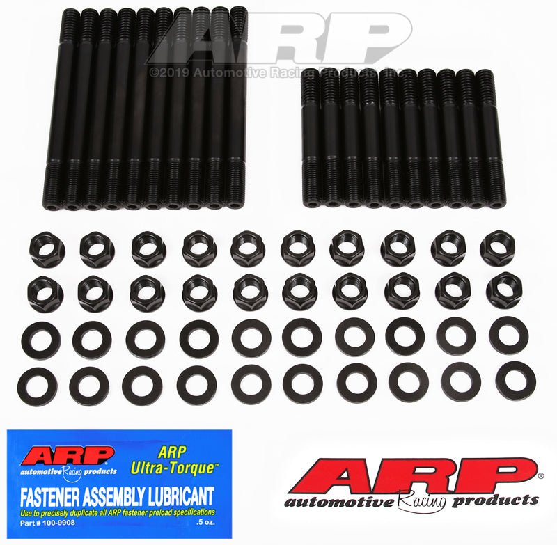 ARP Ford 289-302 7/16 inch hex head stud kit with head studs and bolts for engine assembly, shown in the image.