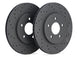 Hawk Performance drilled and slotted front brake rotor set for 2007 Cadillac Escalade, high-performance brake rotors with slots and drill holes.