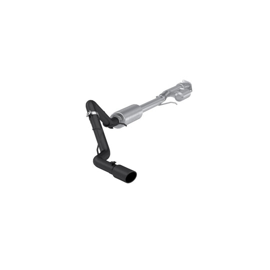 MBRP 19-24 Chevrolet Silverado/Sierra 2.7L catback exhaust with black-coated aluminum steel, 3-inch pipe, single side, 4-inch black tip
