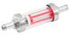 K&N universal inline fuel filter with 5/16in and 3/8in fittings, designed for automotive fuel systems.