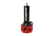 Aeromotive belt drive fuel pressure regulator for EFI systems, showing the compact, high-performance regulator with hoses attached.