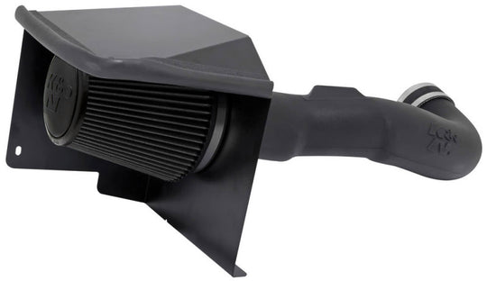 K&N Engineering Chevrolet V8 cold air intake system for 2009-2014 4.8L 5.3L 6.0L 6.2L engines, with air filter and intake tubing.