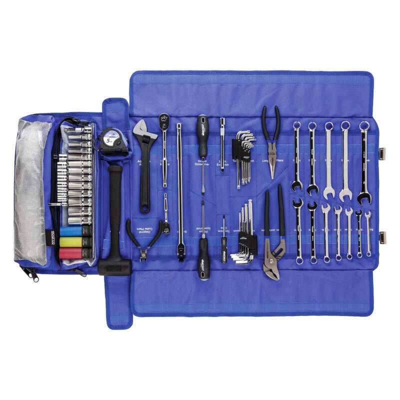 Sparco Trackside Tool Roll for tool storage, featuring multiple compartments and durable fabric, ideal for racing and automotive use.