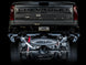 AWE Tuning 4th Gen GM 1500 6.2L catback exhaust with split rear exit and quad chrome tips, featuring bumper cutouts.