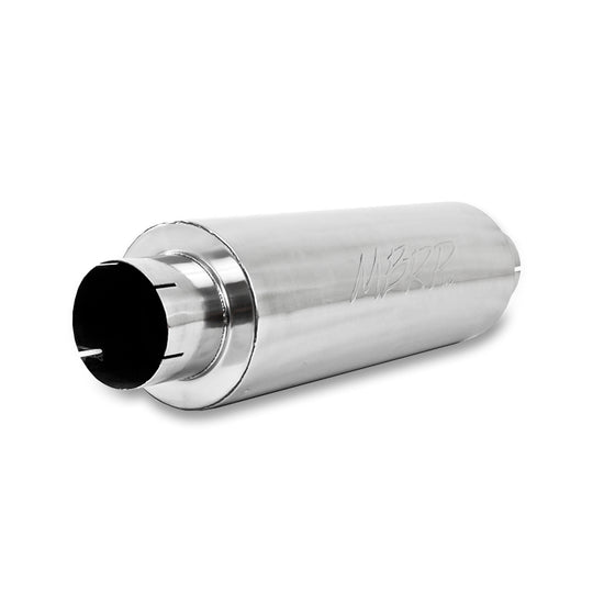 MBRP Universal Quiet Tone Muffler with 5-inch inlet and outlet, 8-inch diameter body, 31-inch overall length, black metal finish