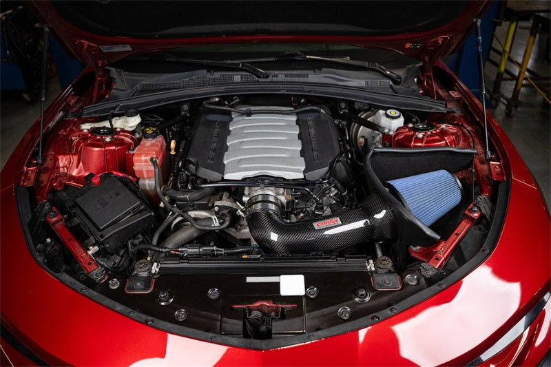 CORSA Performance Corsa 16-24 Chevrolet Camaro SS 6.2L V8 carbon fiber open element cold air intake with oiled filter.