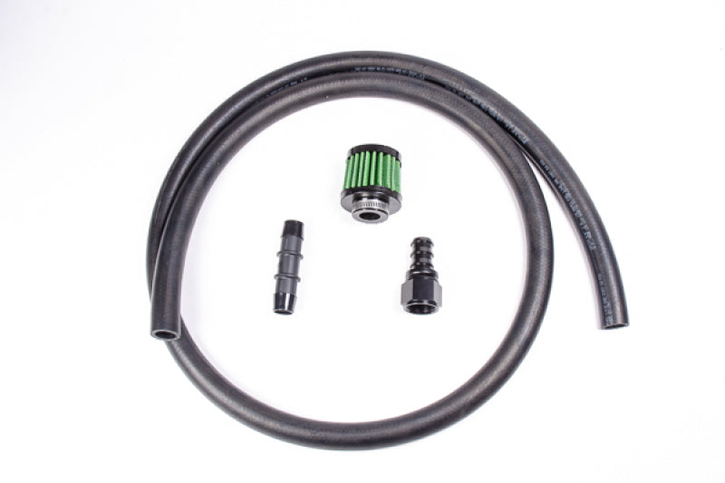 Radium Engineering 12AN fuel cell vent kit with fuel lines, featuring durable fittings and hoses for automotive fuel system ventilation.